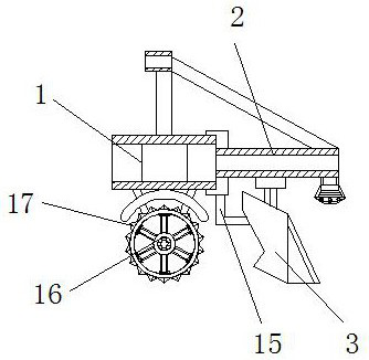 Ditching ridger with straight-going guide device