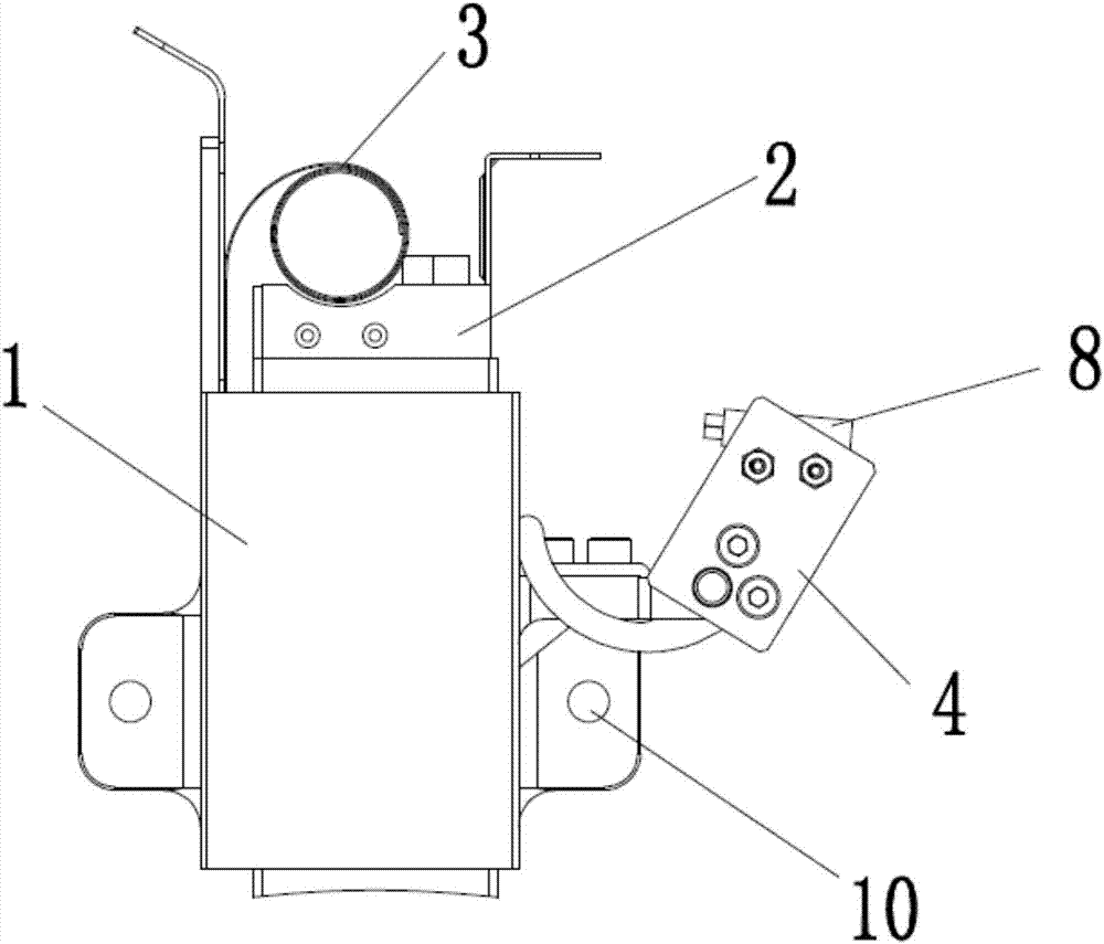 Three-hole carbon brush box apparatus of high-power wind power generator