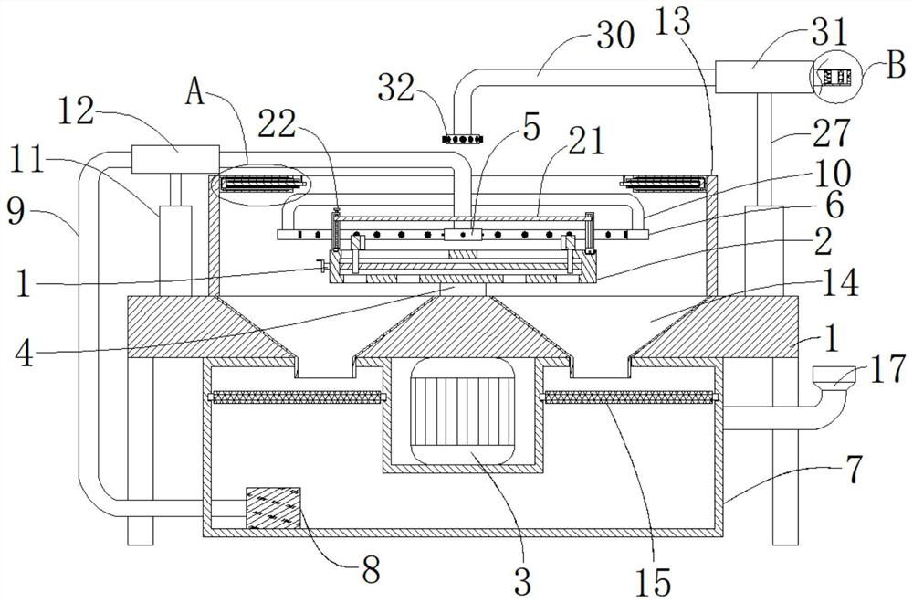 A cleaning mechanism for tire glue spraying production line with fast cleaning speed