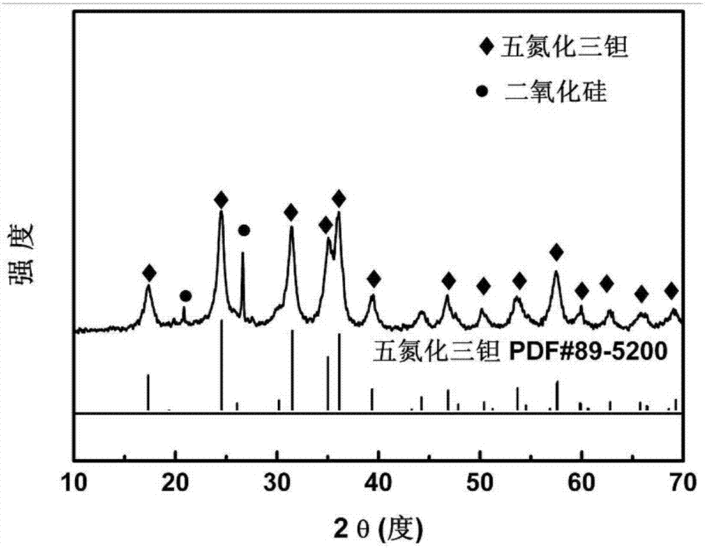 Preparation method for easy-to-recover infusorial earth/Ta3N5 visible-light photocatalyst