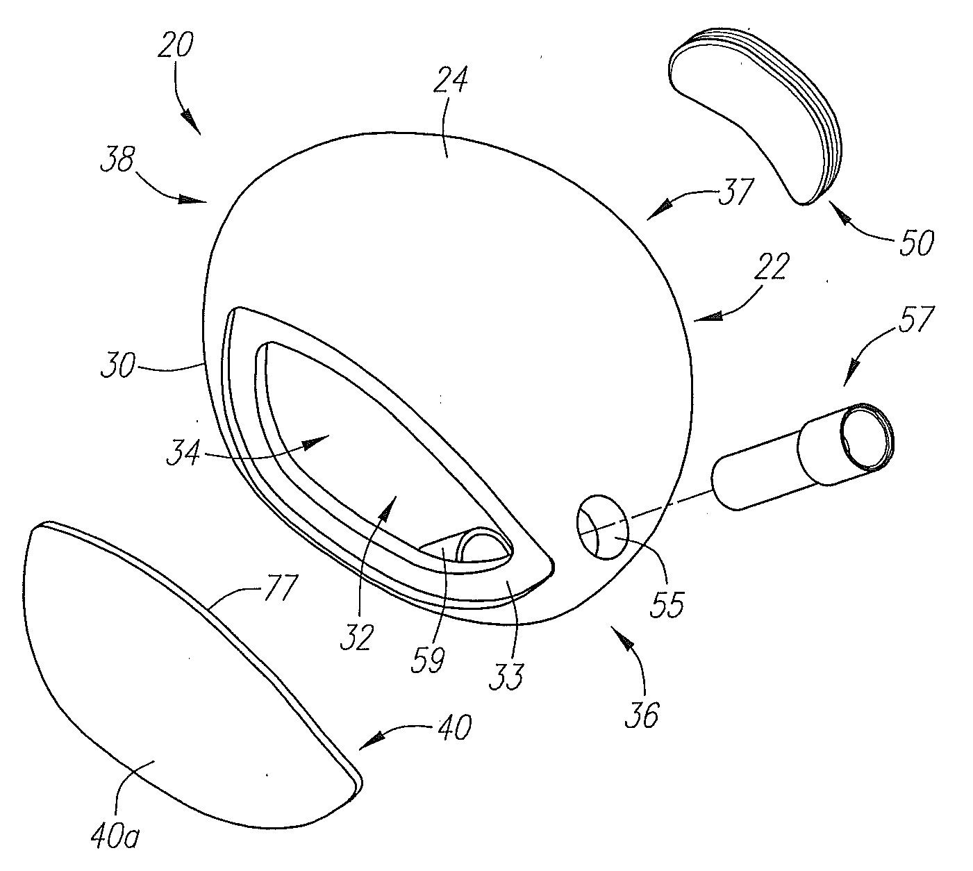 Golf club head with variable face thickness