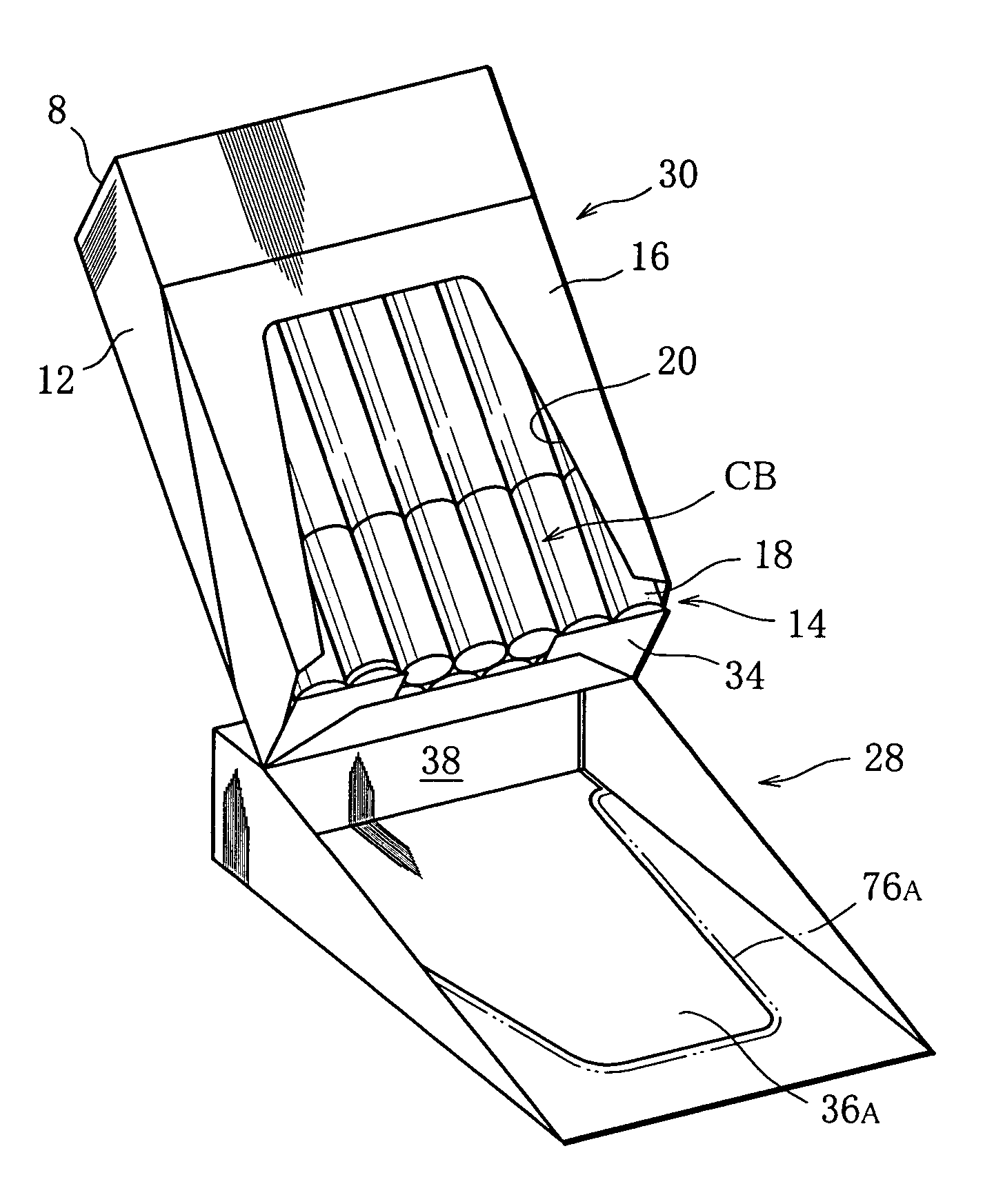 Hinged-lid pack for rodlike smoking articles and blank for the pack