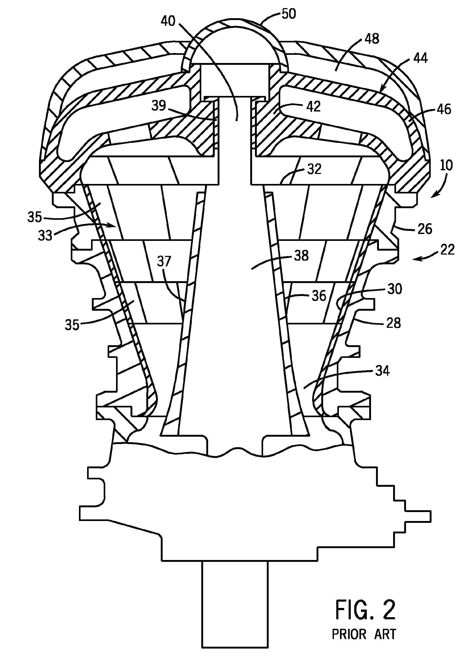 Spider having spider arms with open channel