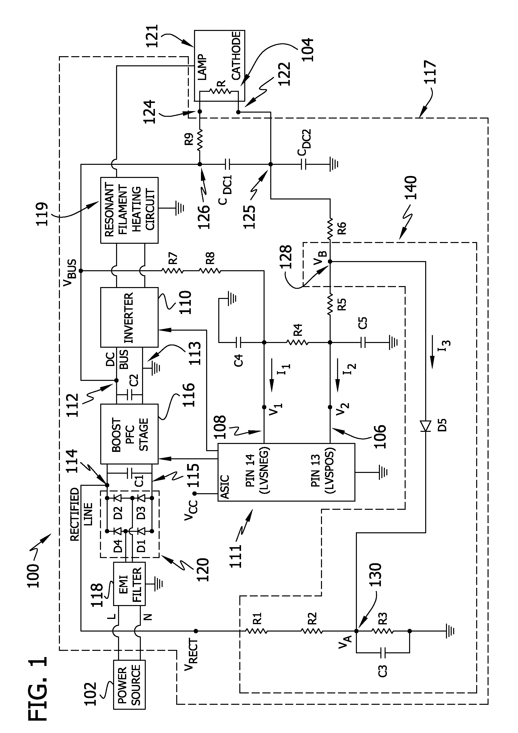 Resetting an electronic ballast in the event of fault