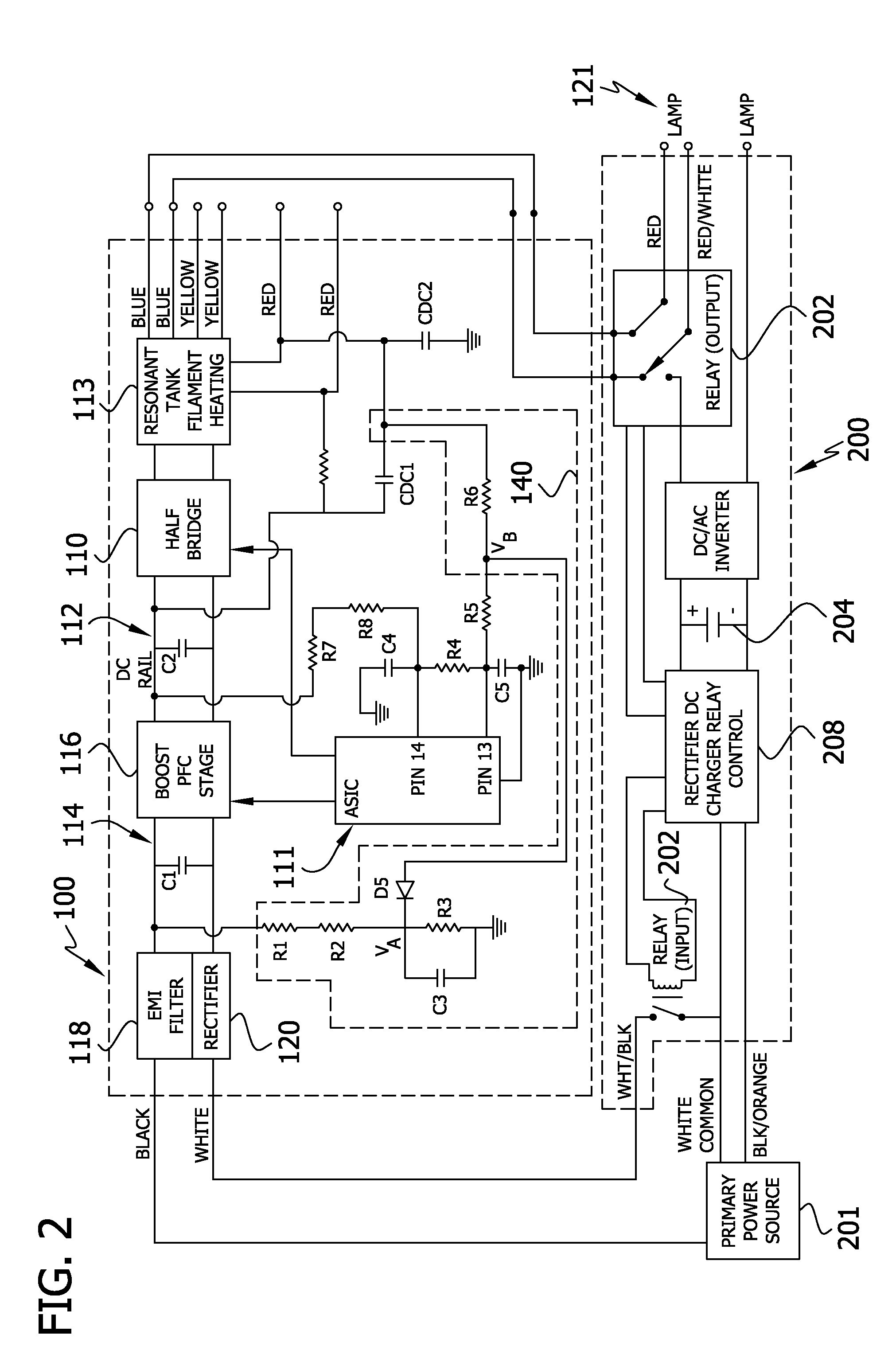 Resetting an electronic ballast in the event of fault