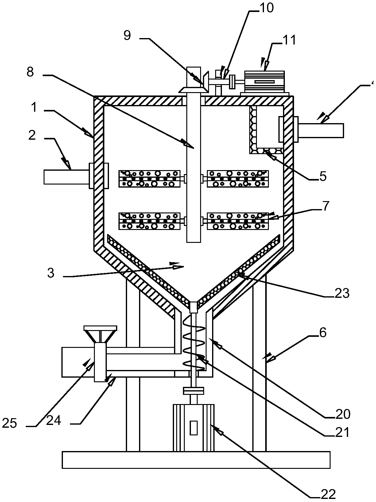 Sewage sedimentation device convenient for sludge discharge