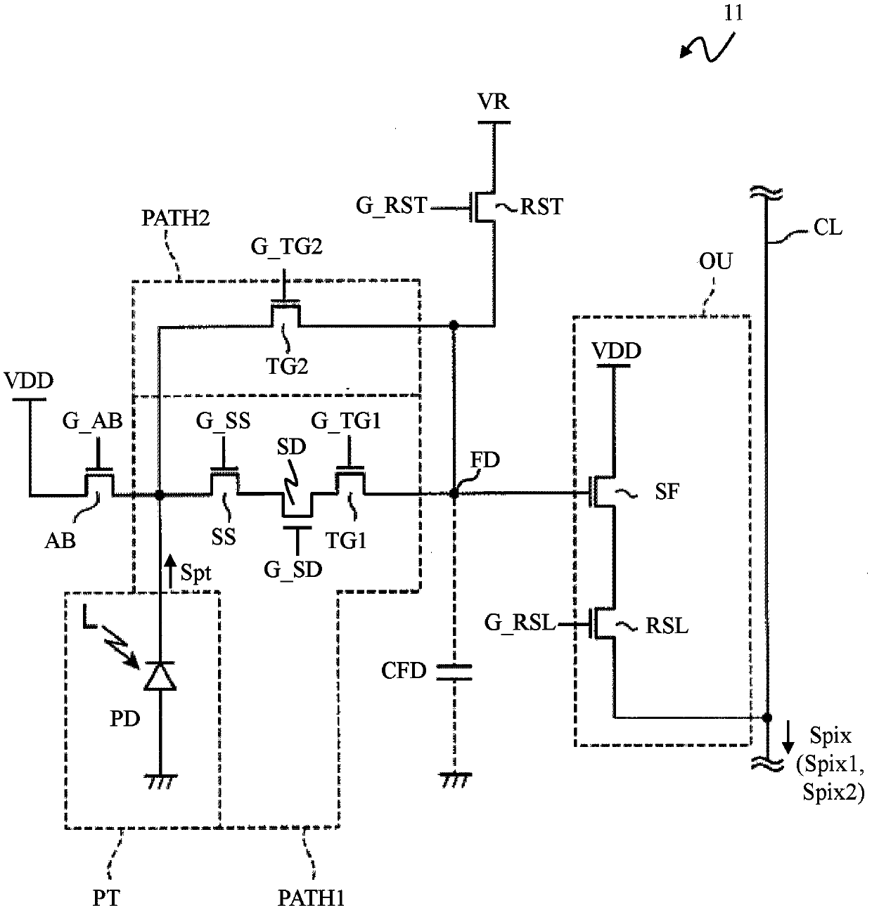 Global shutter high-dynamic range pixel and image sensor