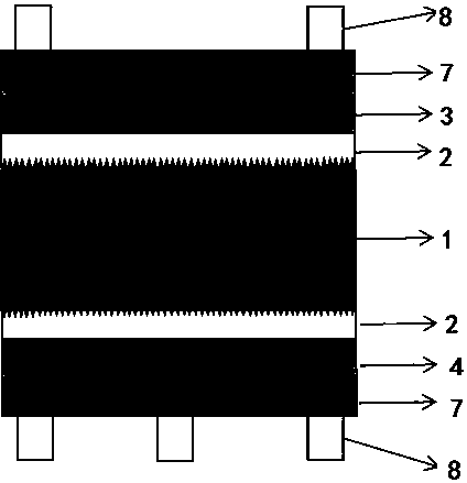 Emitter structure of double-layer amorphous silicon doped layer solar cell and preparation method thereof