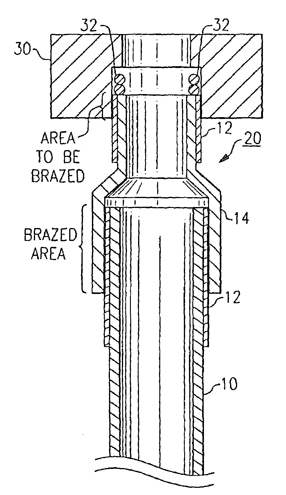 Two tier brazing for joining copper tubes to manifolds