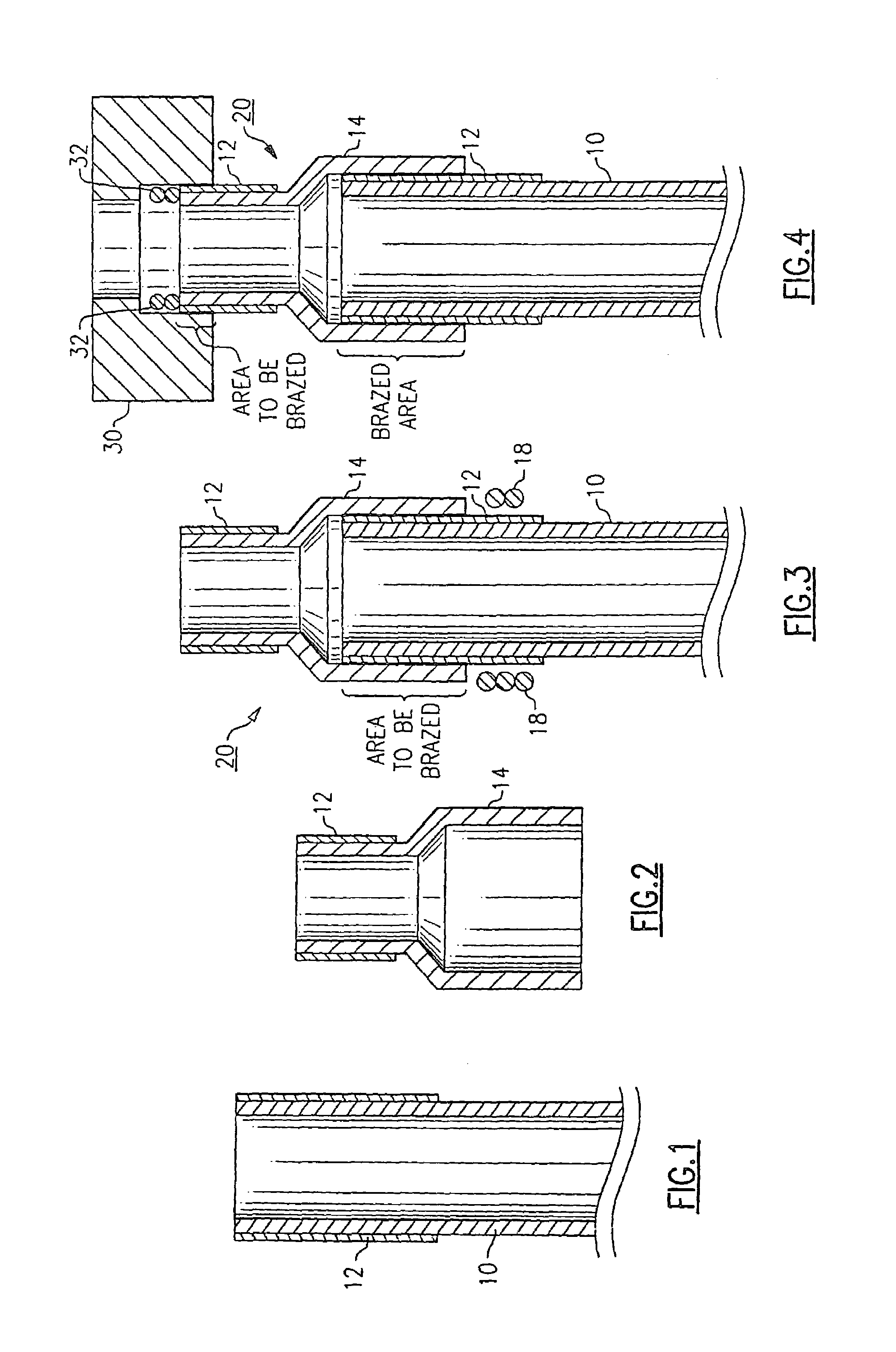 Two tier brazing for joining copper tubes to manifolds