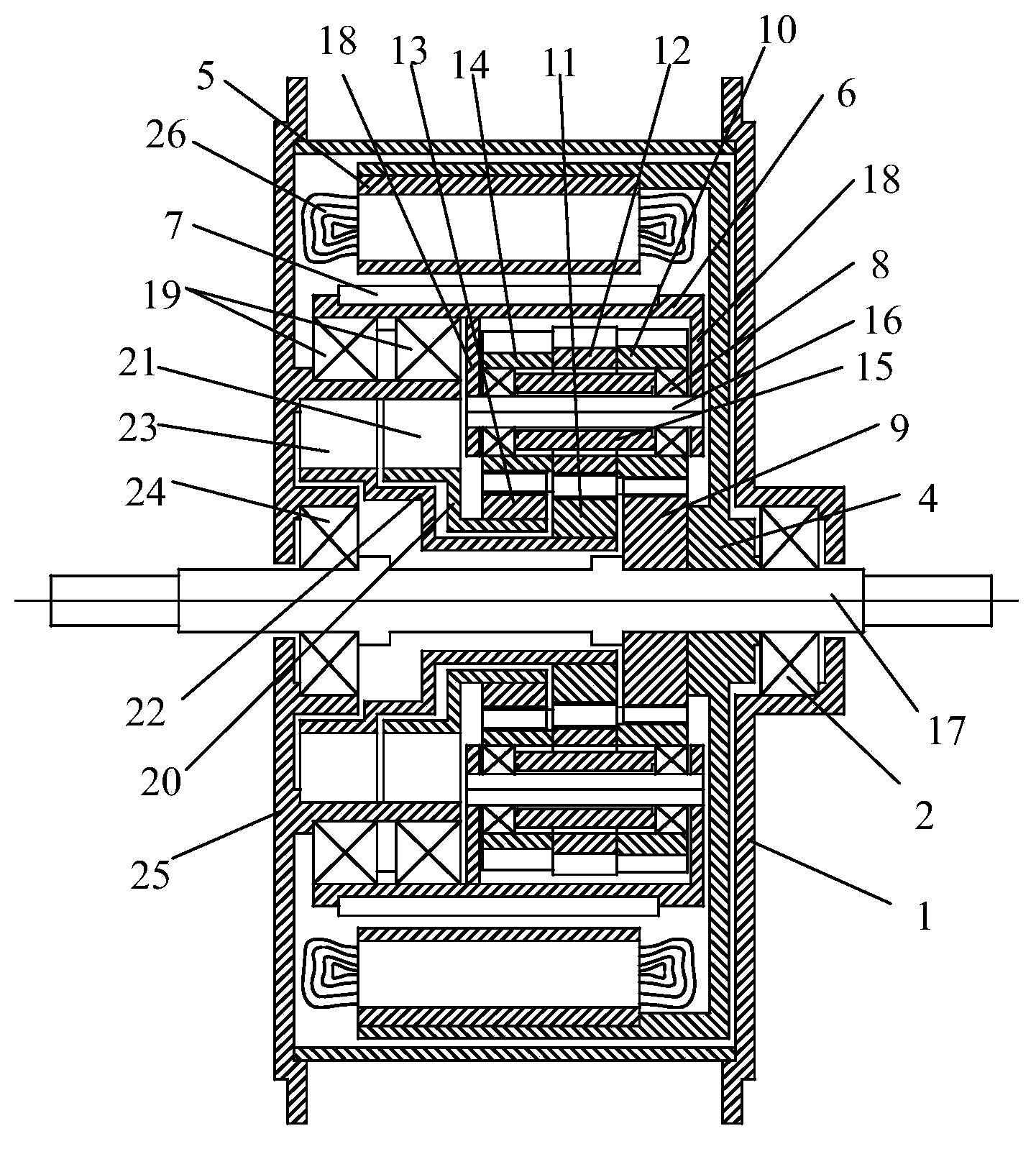 Reduction ratio variable hub motor for electric bicycle