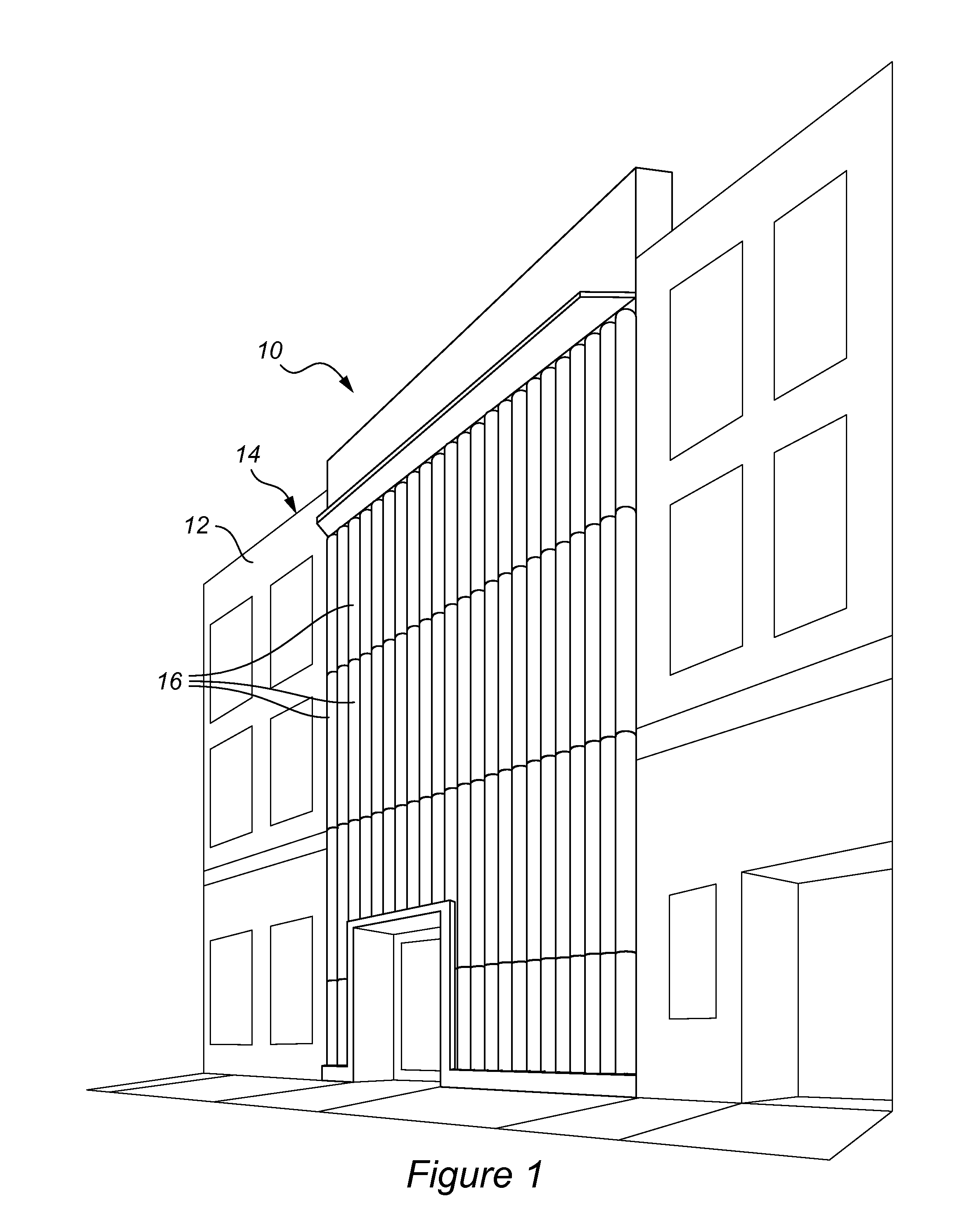 Modular, self supporting exterior enclosure system with insulating, evacuated tubes having solar collector rods