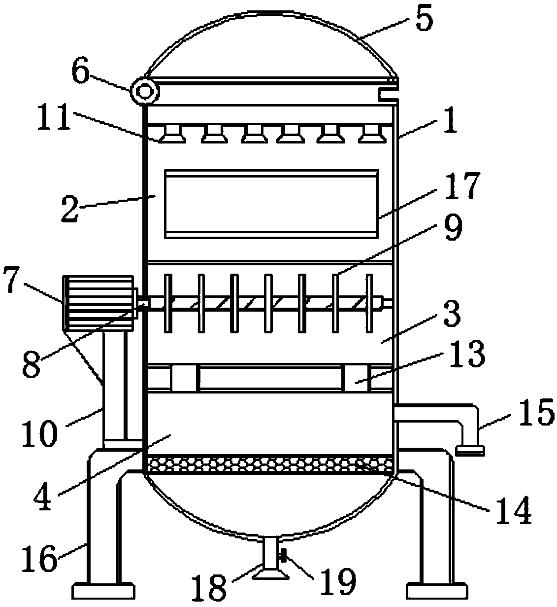 Large-size efficient liquid fermentation tank