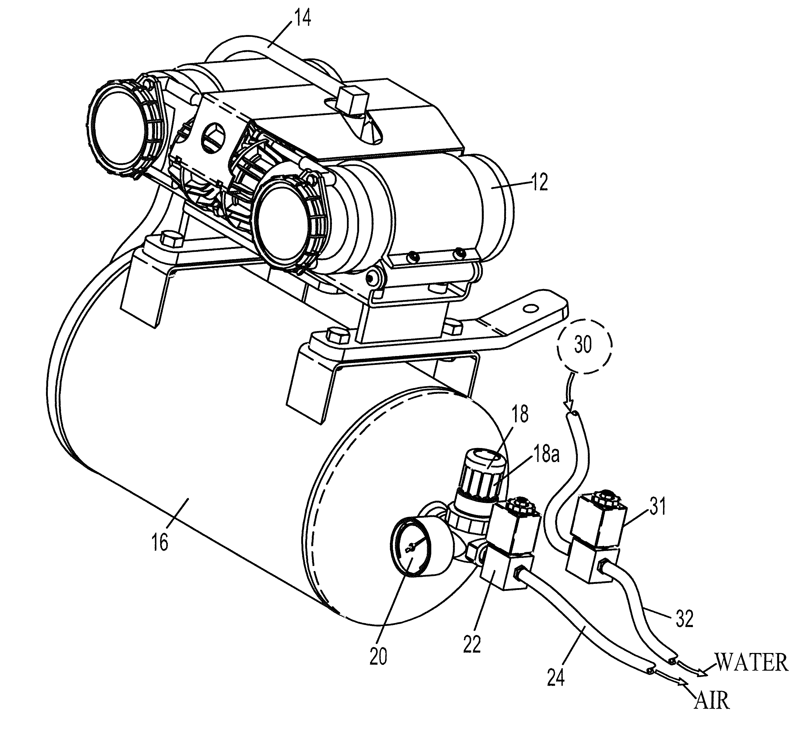 Wet dust suppression floor cleaning system