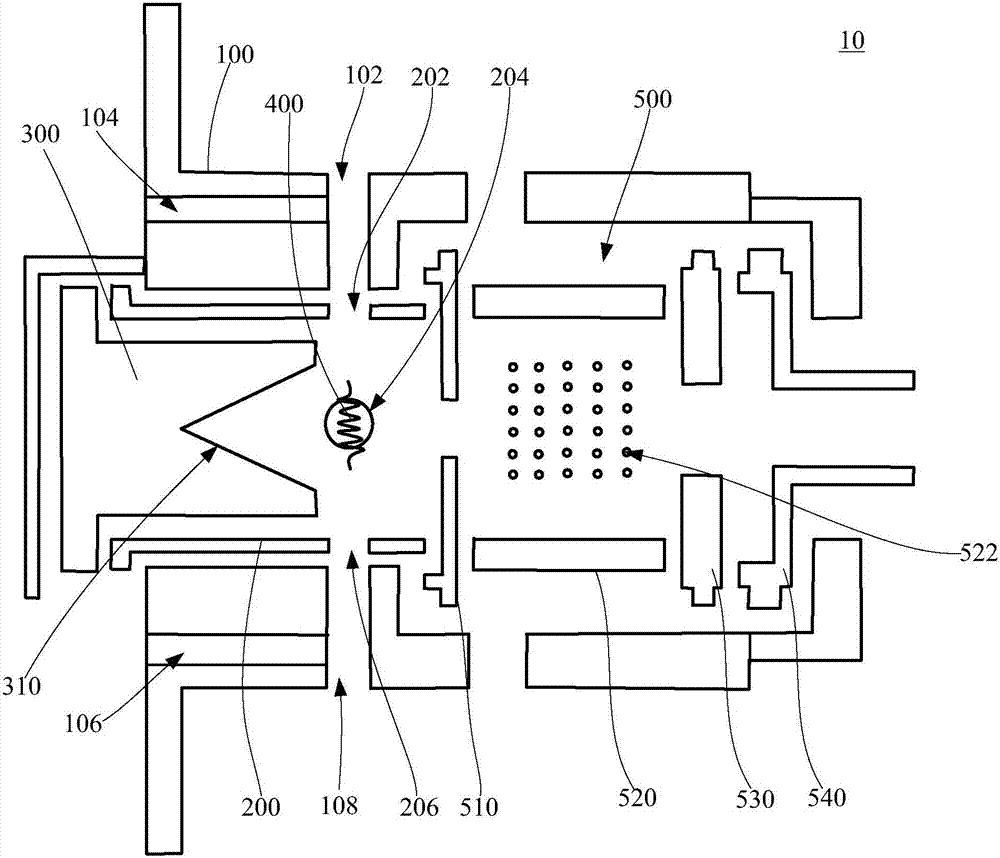 Electron bombardment source and mass spectrometer