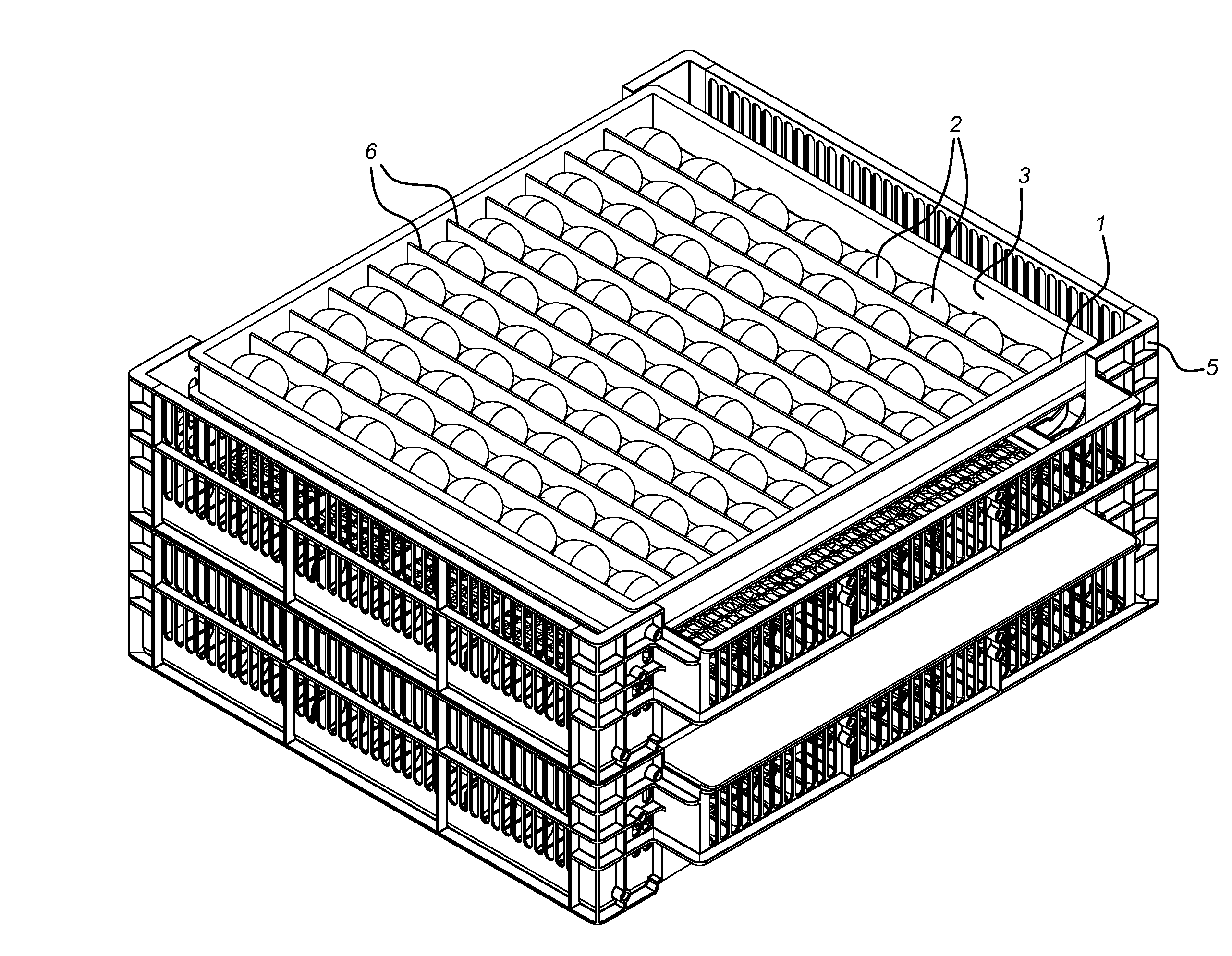 Tray for incubating eggs