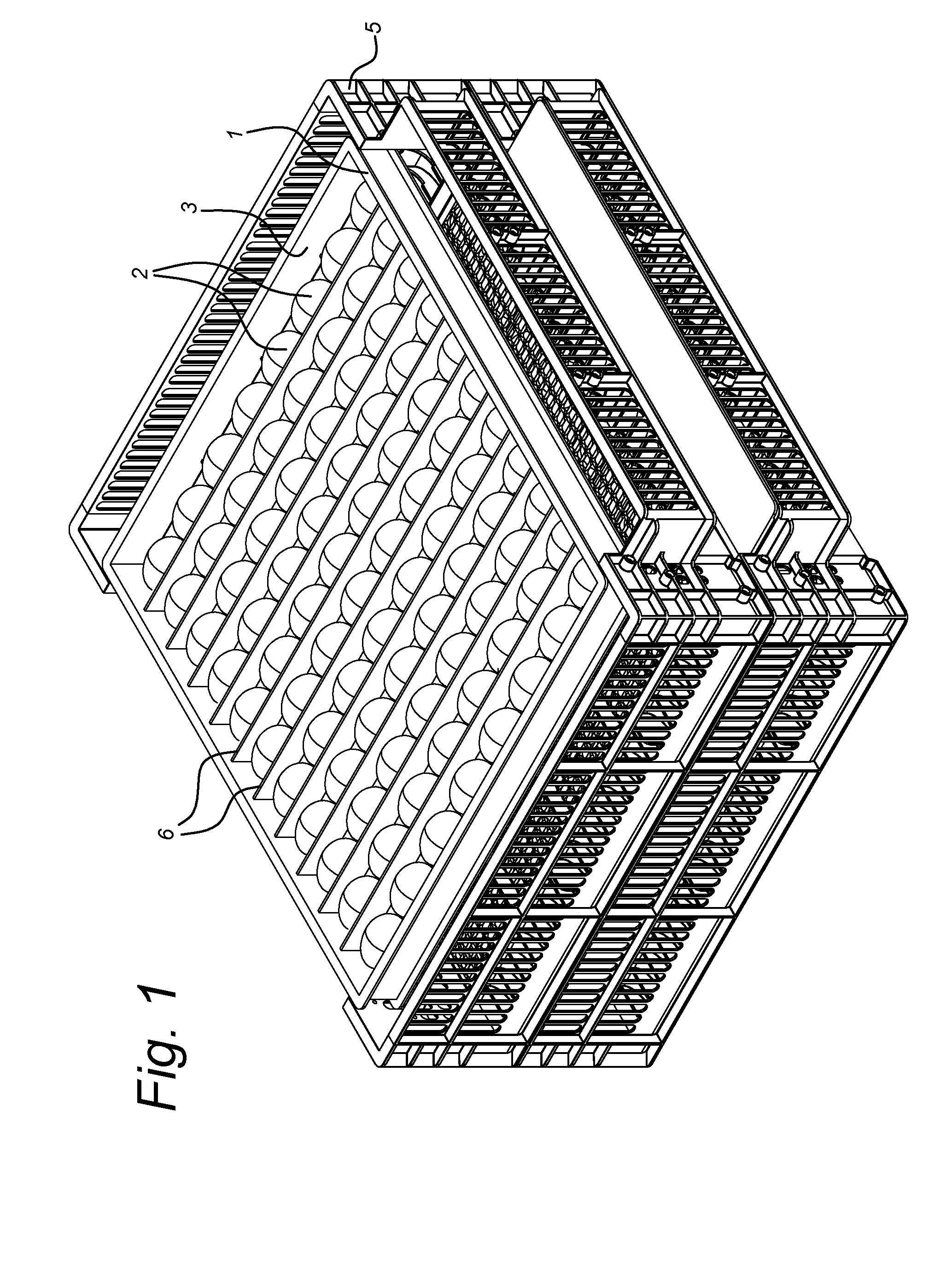 Tray for incubating eggs