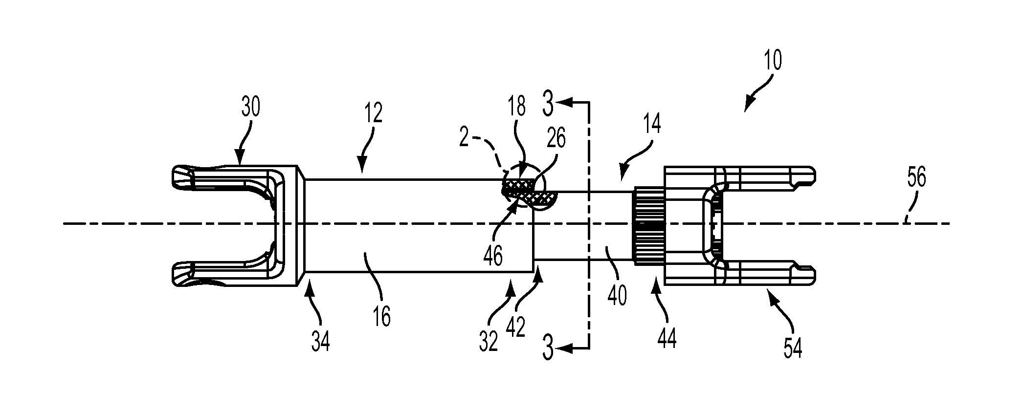 Shaft assembly with Anti-pull apart stake