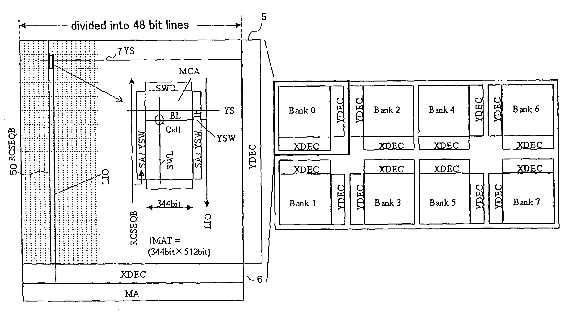 Semiconductor memory device with column selecting switches in hierarchical structure