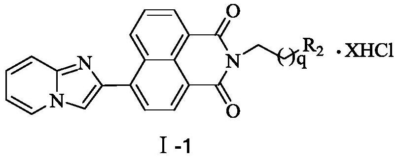 A kind of aromatic heterocyclic modified naphthalimide derivative and preparation method and use thereof