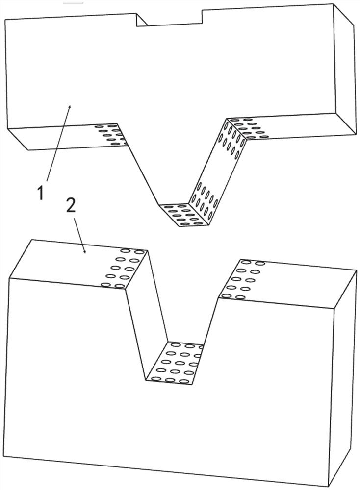 Bending die with self-lubricating pits and preparation method