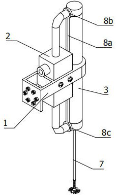 A pneumatic spiral telescopic chip cleaning device