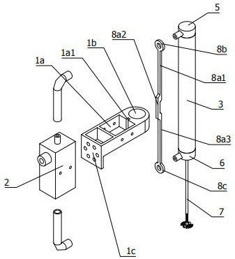 A pneumatic spiral telescopic chip cleaning device