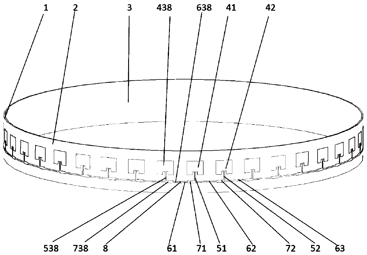 Miniaturized cylindrical conformal microstrip array antenna