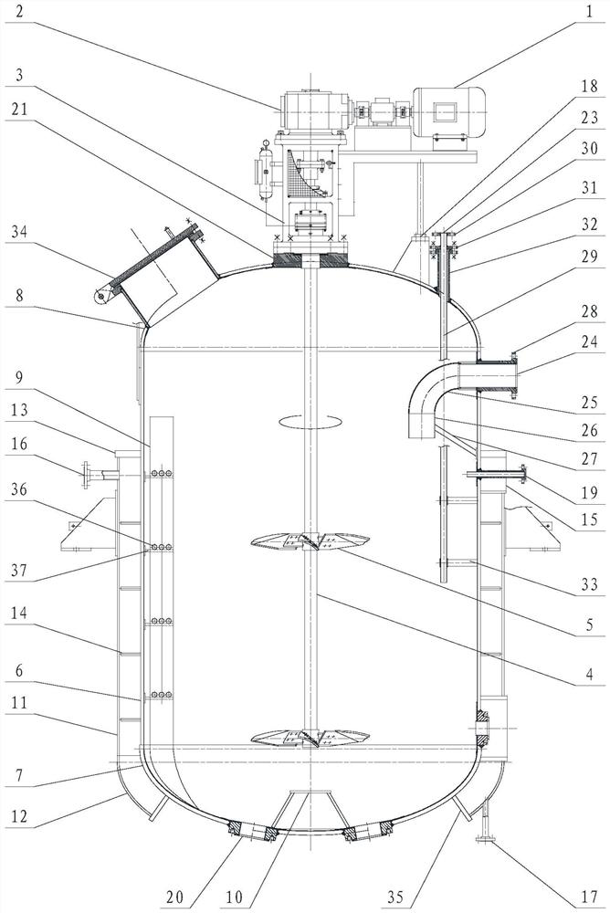 CaSO4 whisker reactor taking desulfurized gypsum as raw material