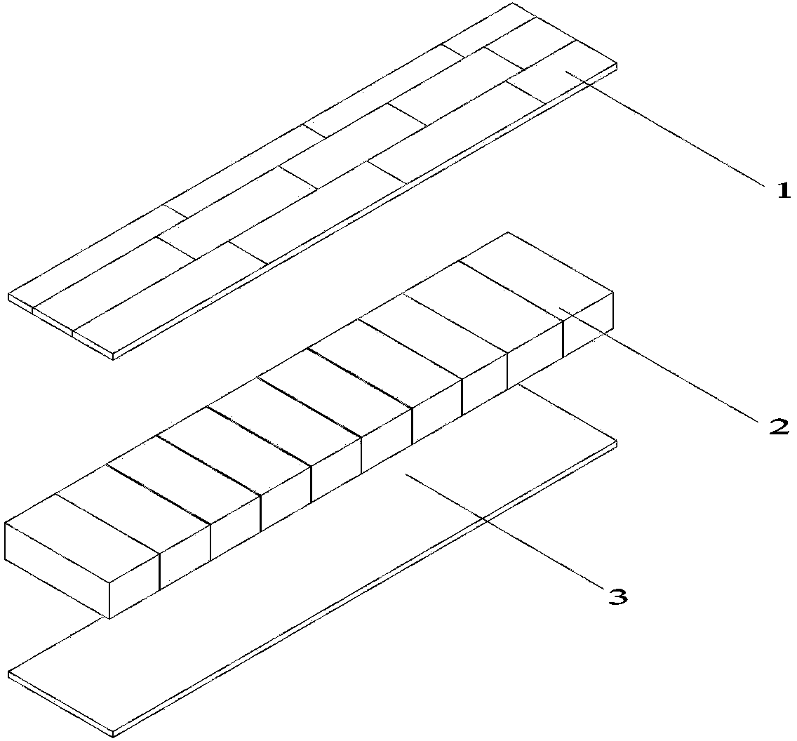 Three-layer composite solid wood flooring made from same type of trees and production process thereof