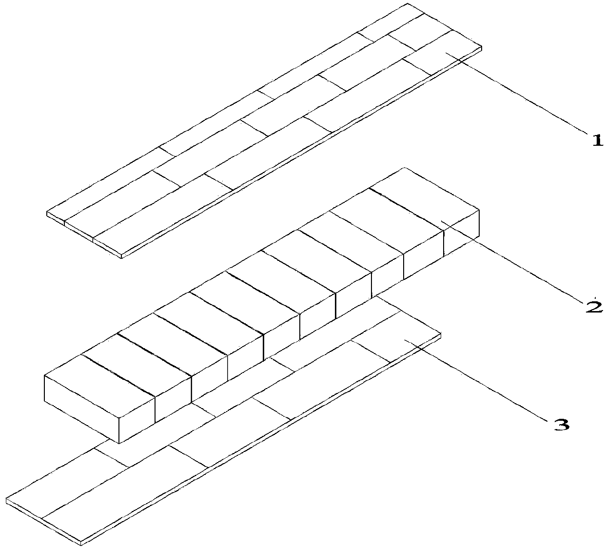 Three-layer composite solid wood flooring made from same type of trees and production process thereof