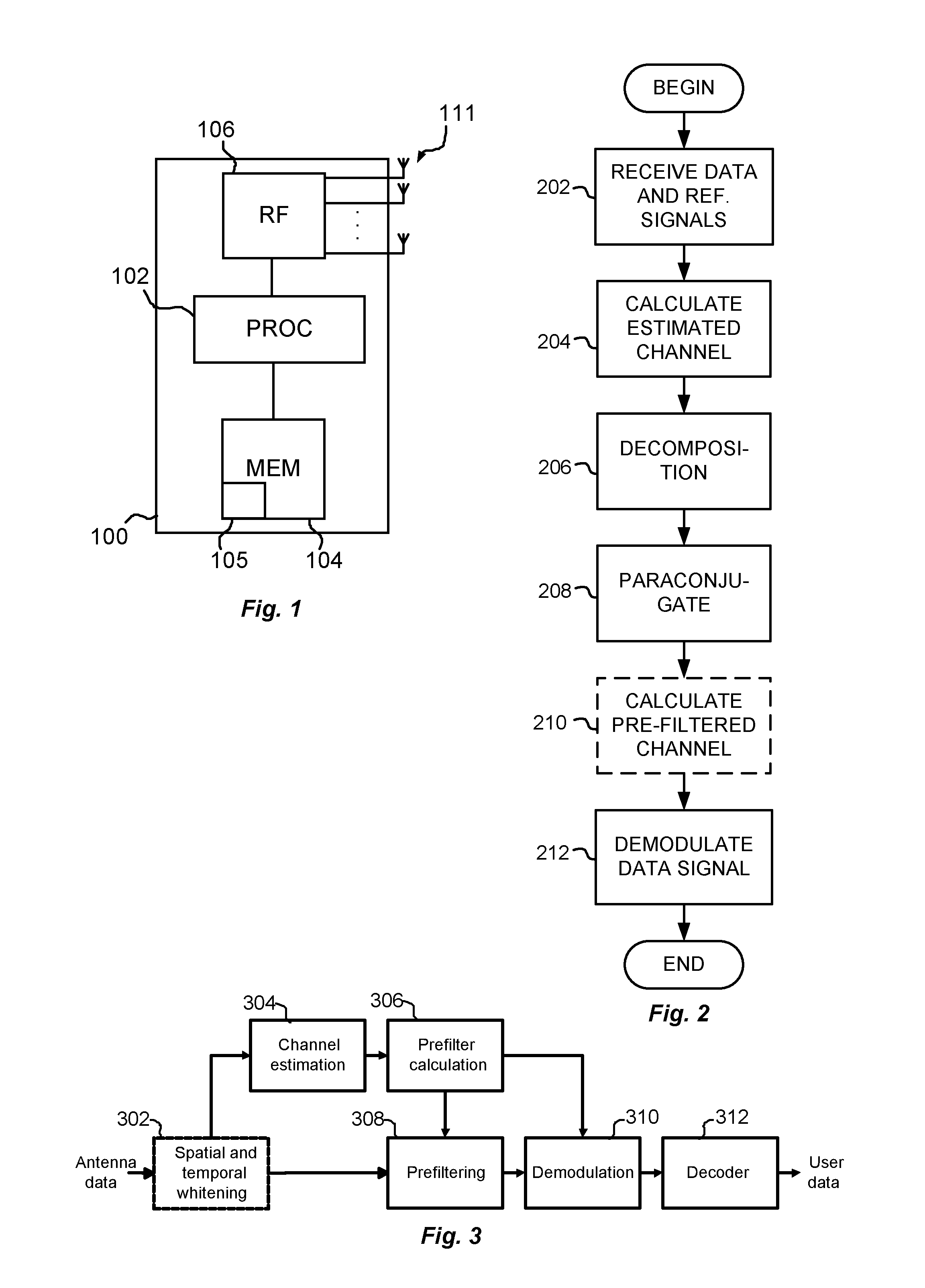 Prefiltering in MIMO Receiver