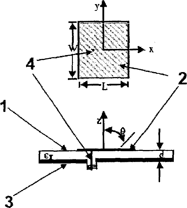 Microstrip antenna array with high gain and wide angle field wave lobe