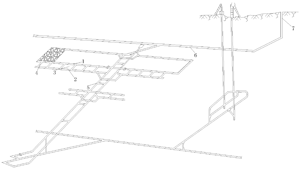 Underground gasification method for section protection coal pillar of coal mine