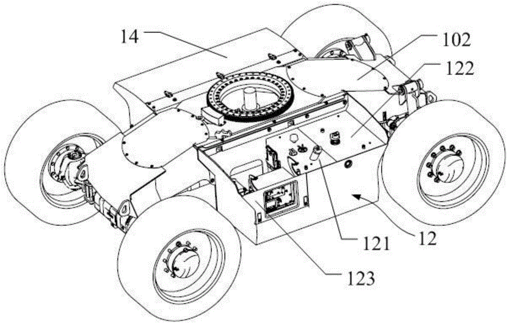 Power system with reverse blow-down capacity, vehicle body and aerial work platform