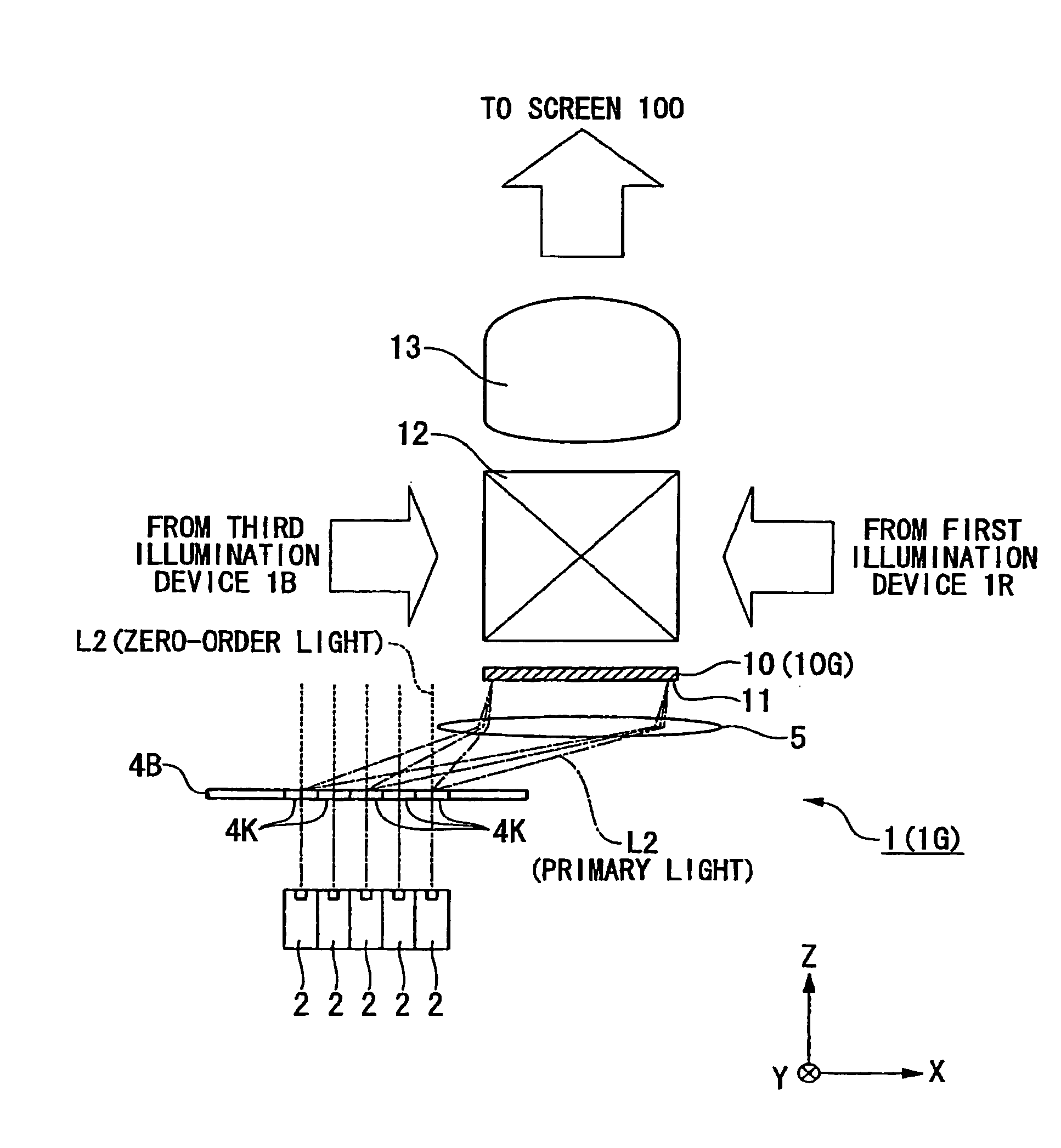 Illumination device, image display device, and projector