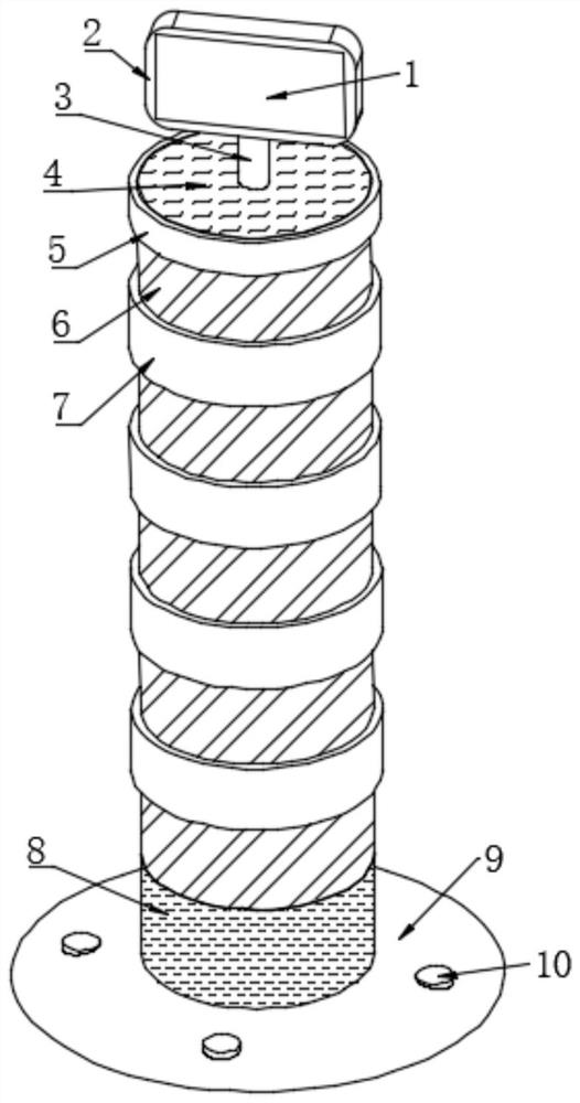 Solar wireless high-strength warning post