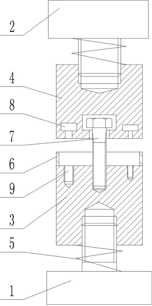 Tensile testing clamp for bolts