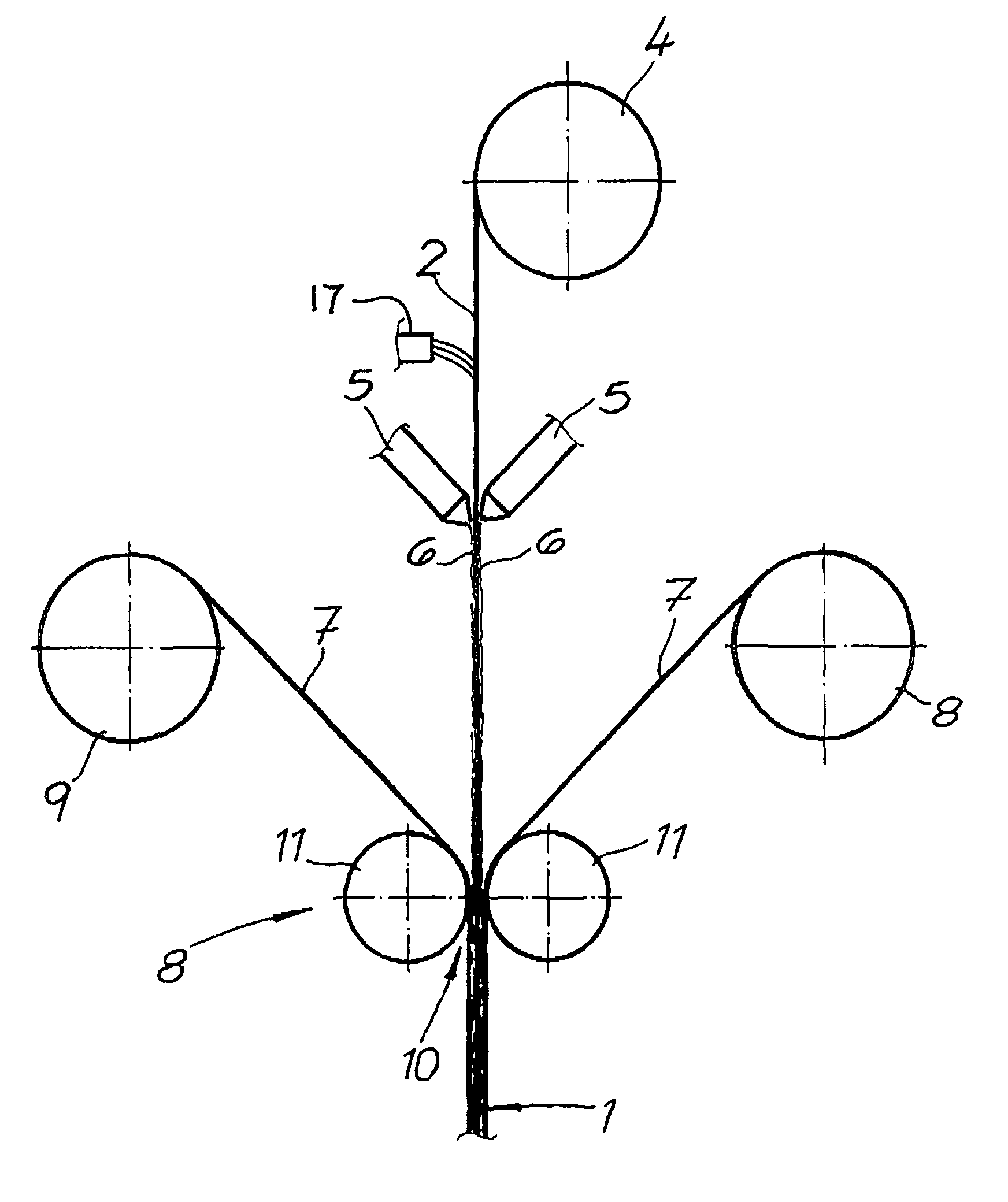 Method for the production of an elastic laminate material web