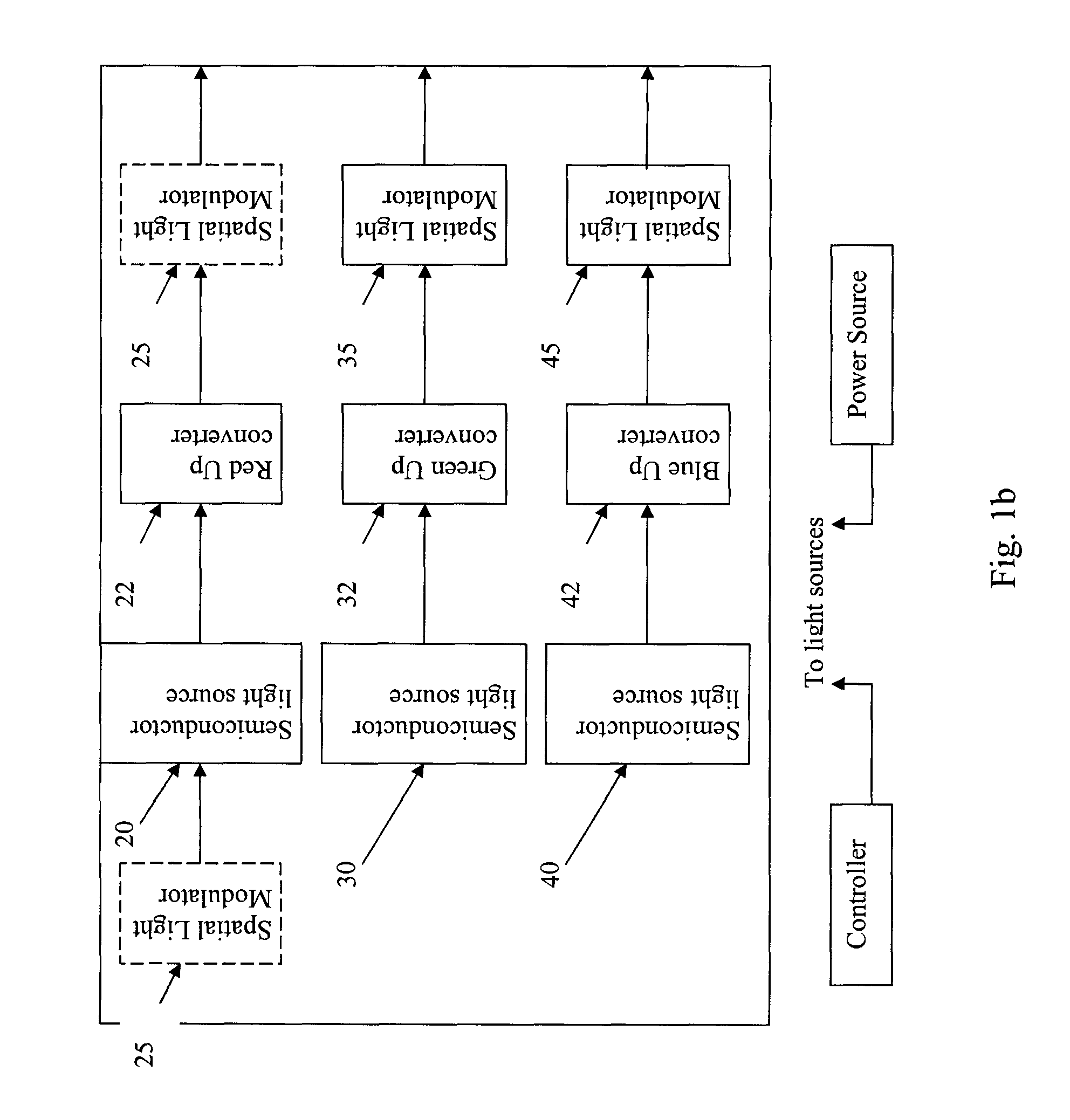 Low voltage display or indicator system employing combinations of up converters and semiconductor light sources