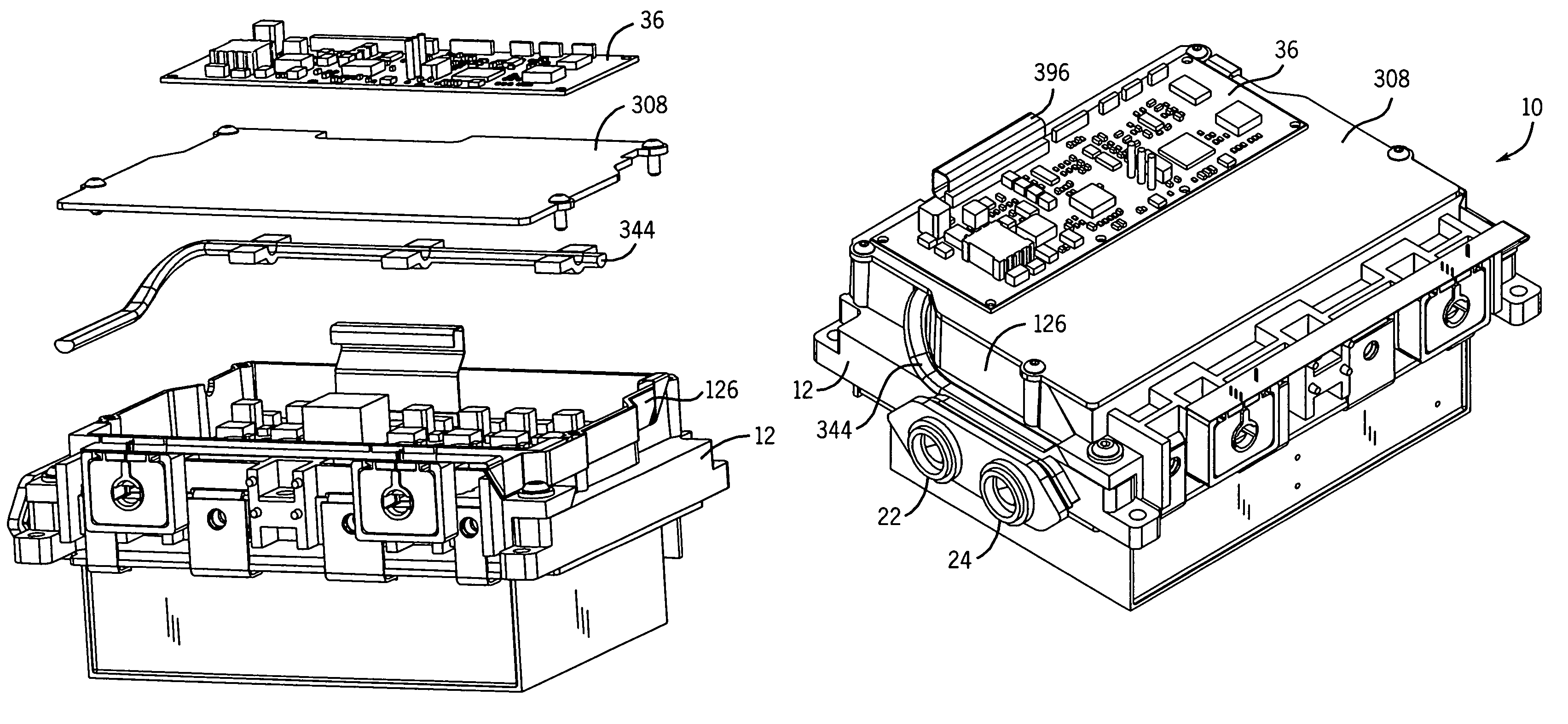 Vehicle drive module having improved EMI shielding