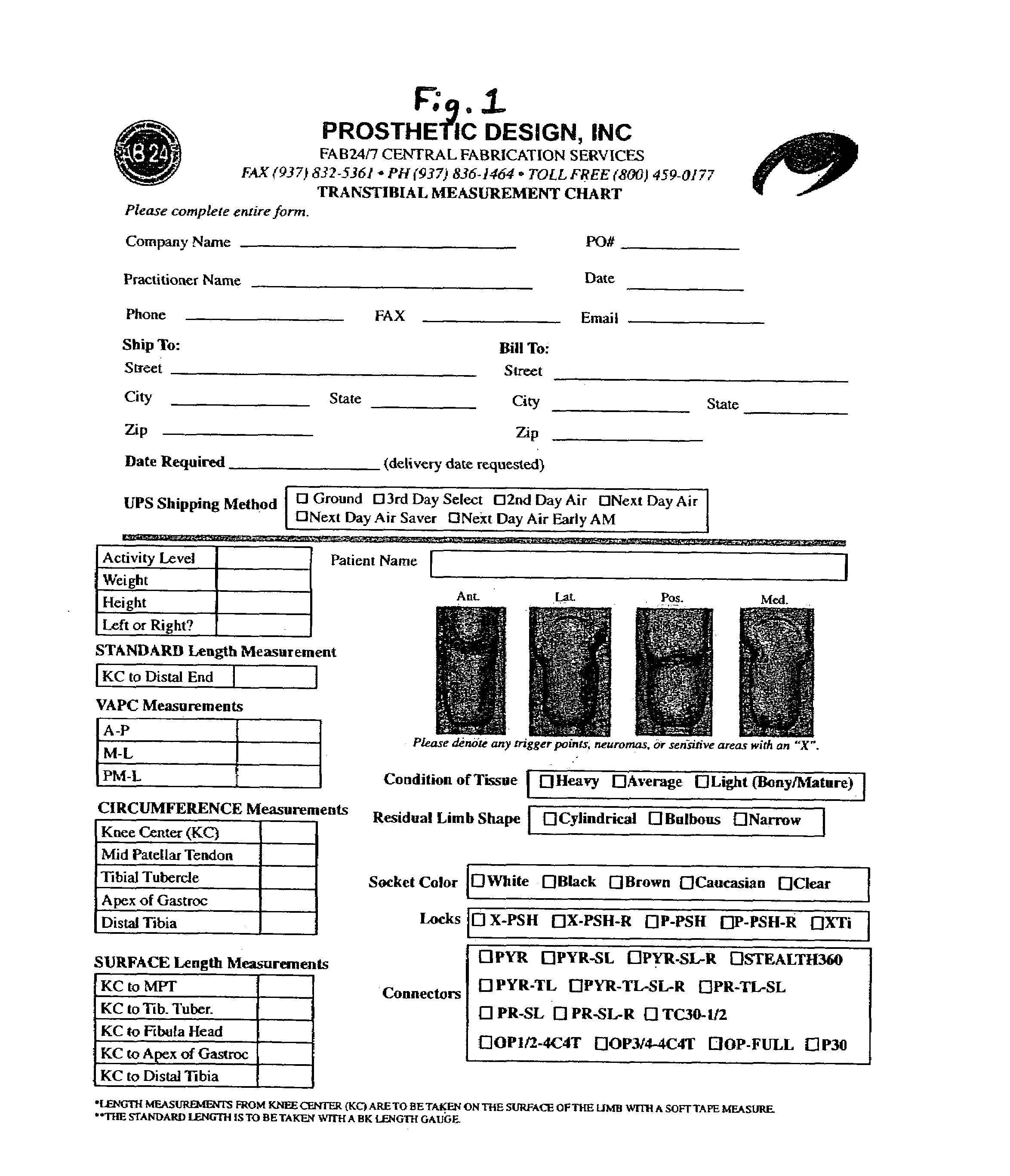 Method and associated system for recording and retrieving fabrication and/or fitting data associated with a prosthetic component