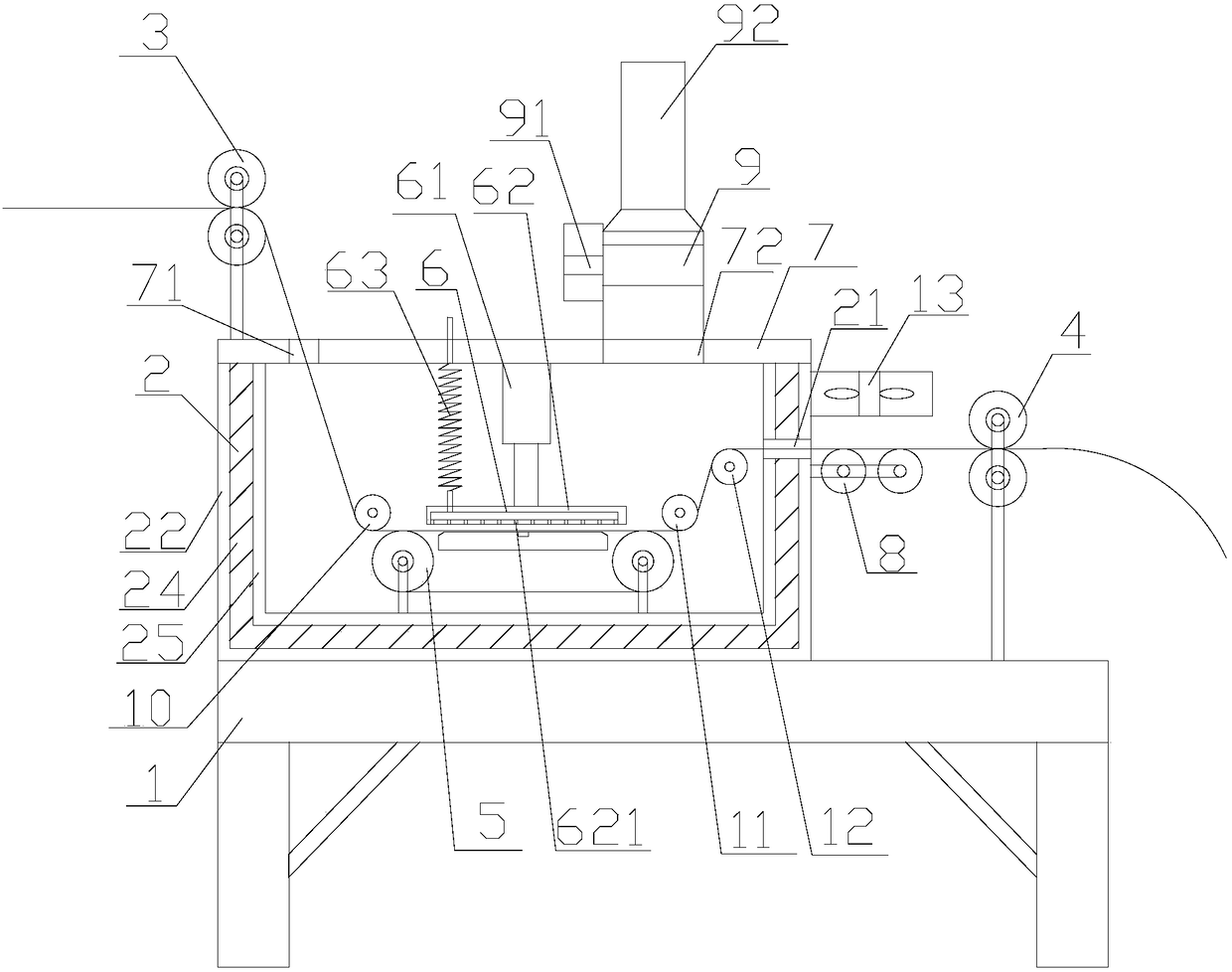 Steam setting device for printing and dyeing cloth