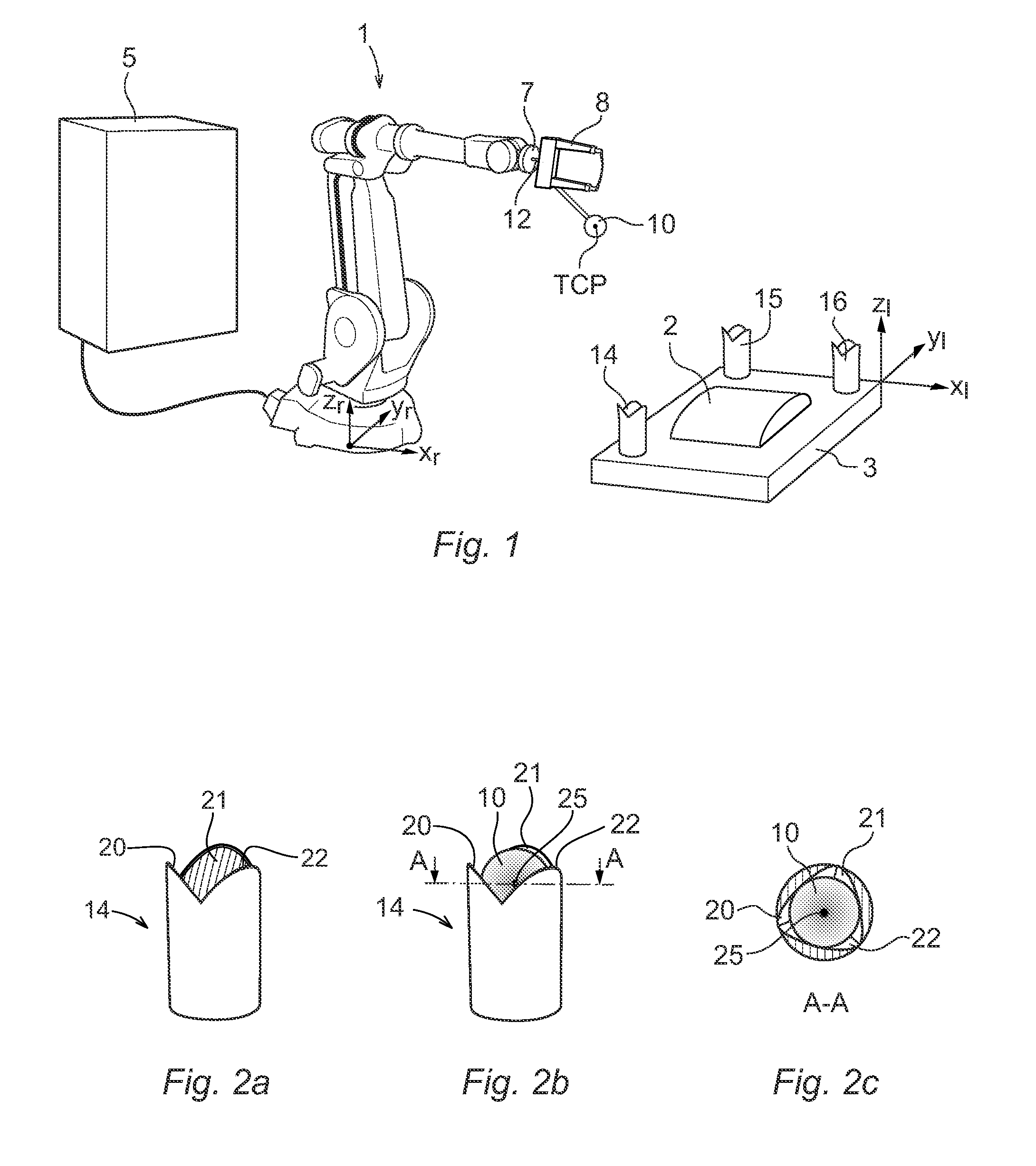 A method and system for determining the relation between a robot coordinate system and a local coordinate system located in the working range of the robot