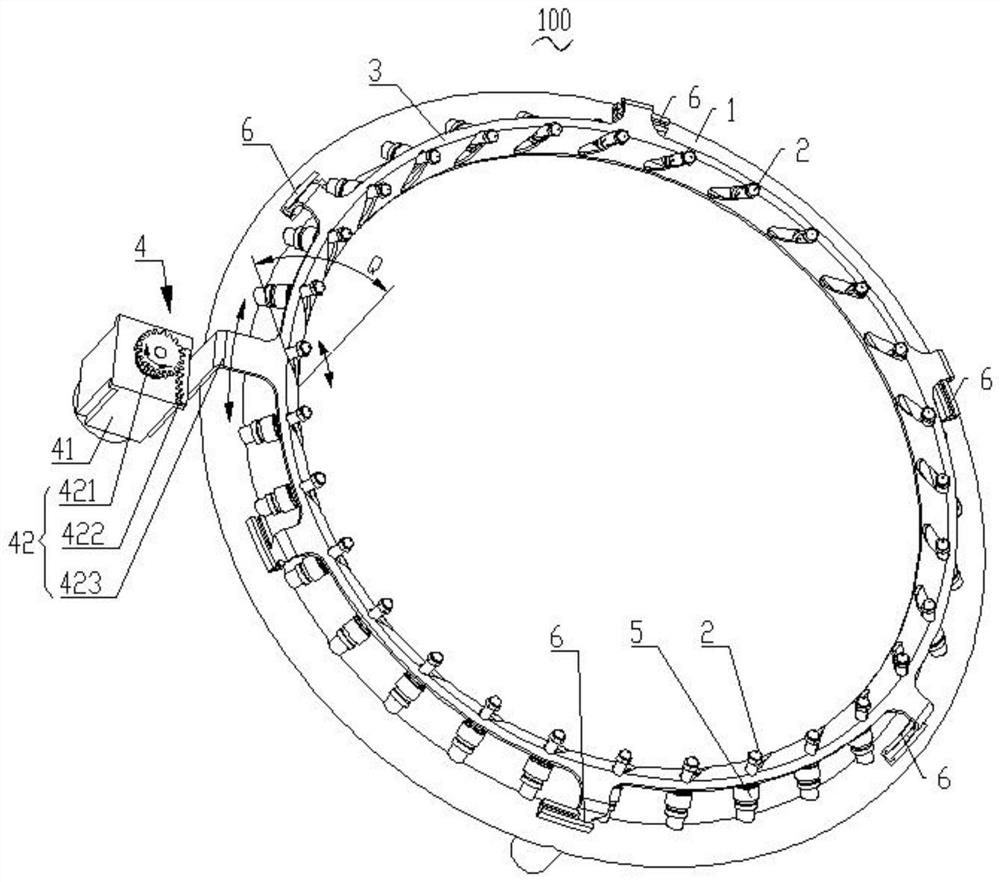 Spray ring with adjustable nozzle angle and air-assisted sprayer