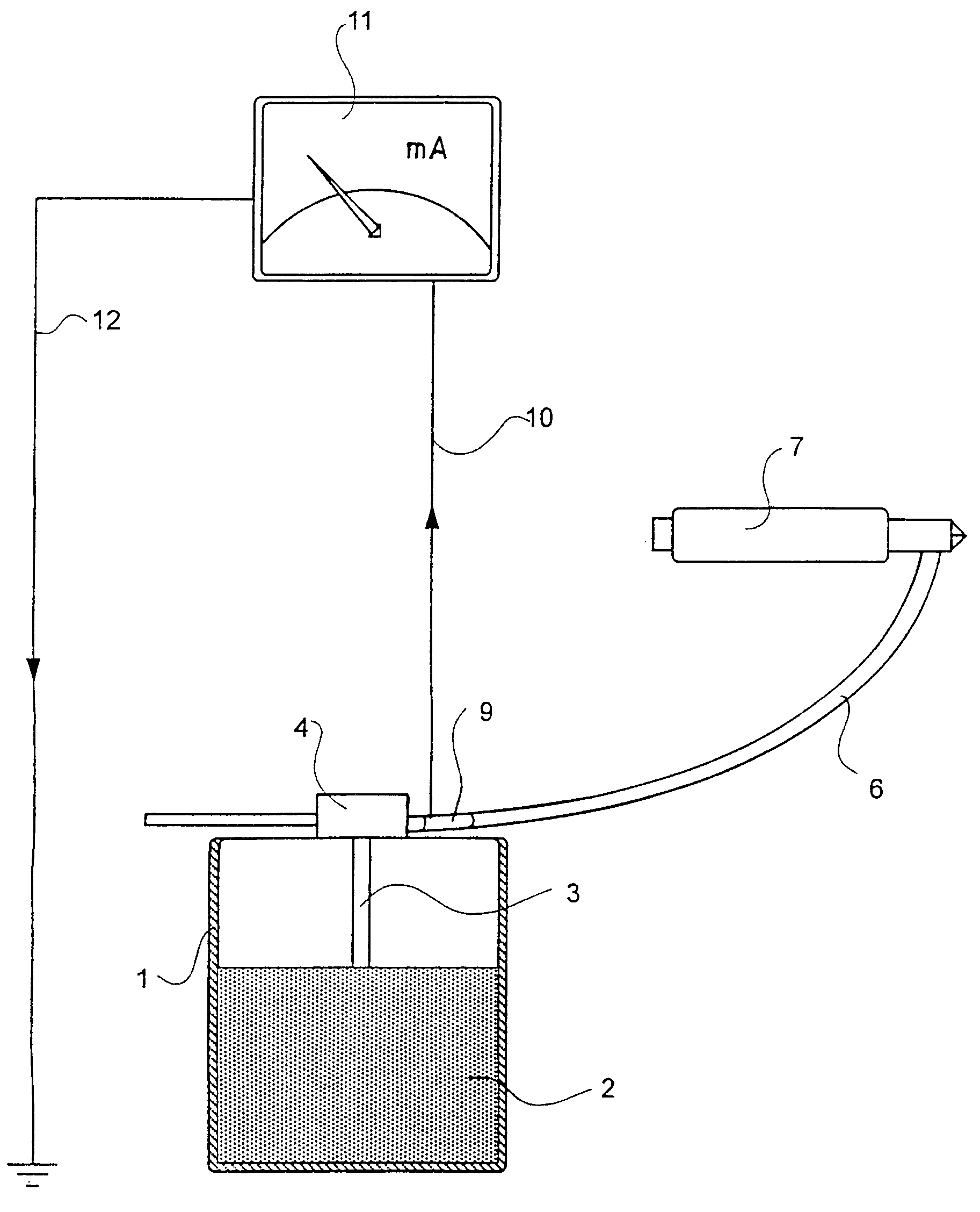 Device for detecting a flow of powder particles