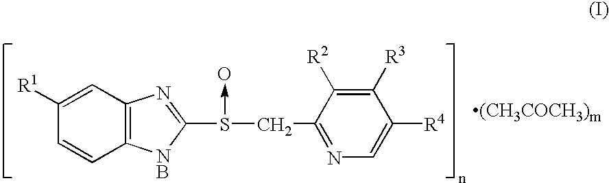 Sulfoxide compounds and acetone complexes, and a process for producing the same