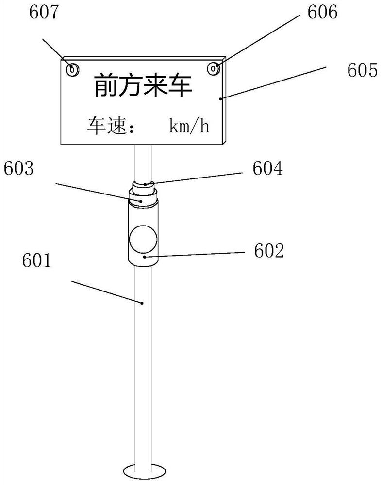 Self-powered curve car meeting early warning system