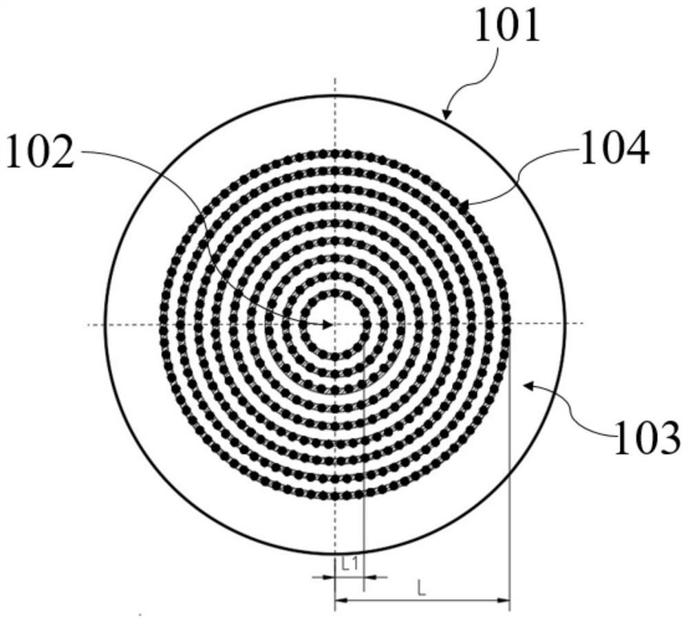 Out-of-focus spectacle lens and mold