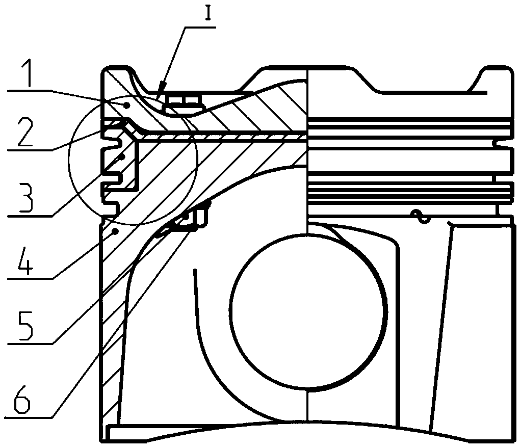 A combined heat-insulating piston independent piston ring support body structure